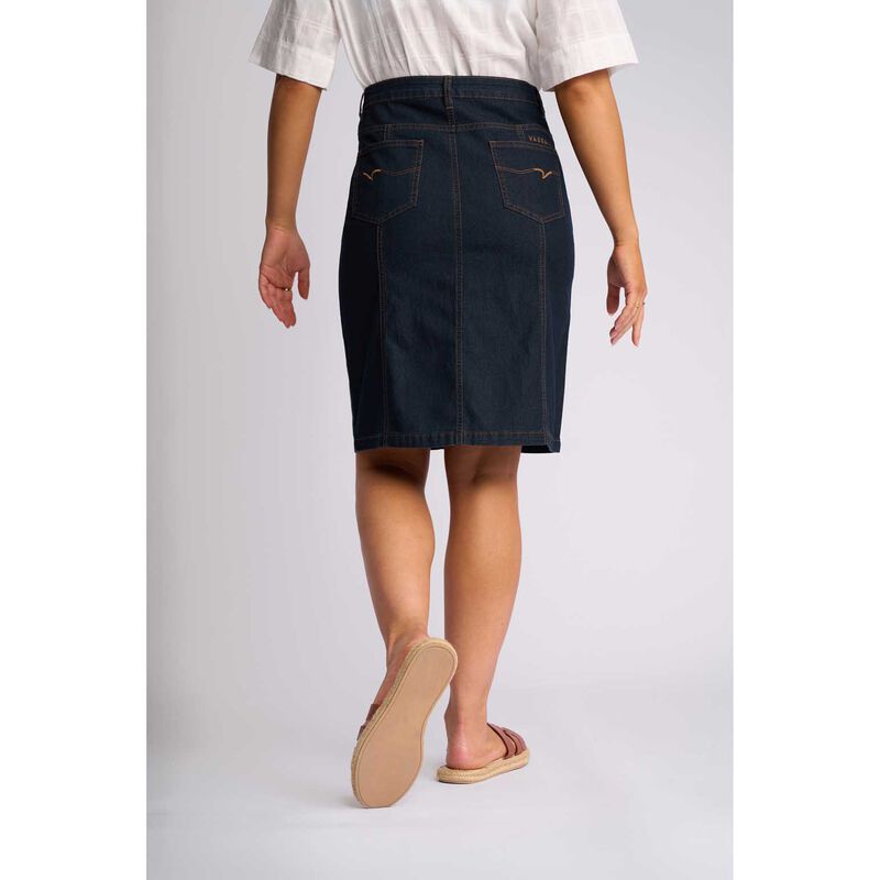 Vassalli Contrast Stitch Denim Skirt image number 1